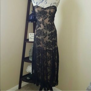 Newport News Black Illusion Lace Dress, Size 12